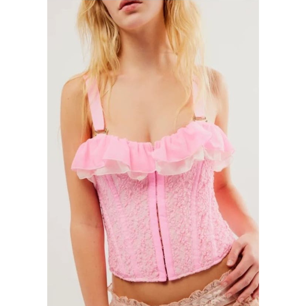 We are HAH Seams Like A Princess Ruffle Corset in Rose Quartz - XS